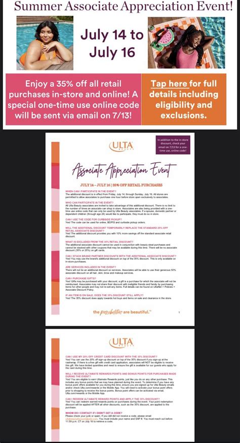 ulta discount for employees.